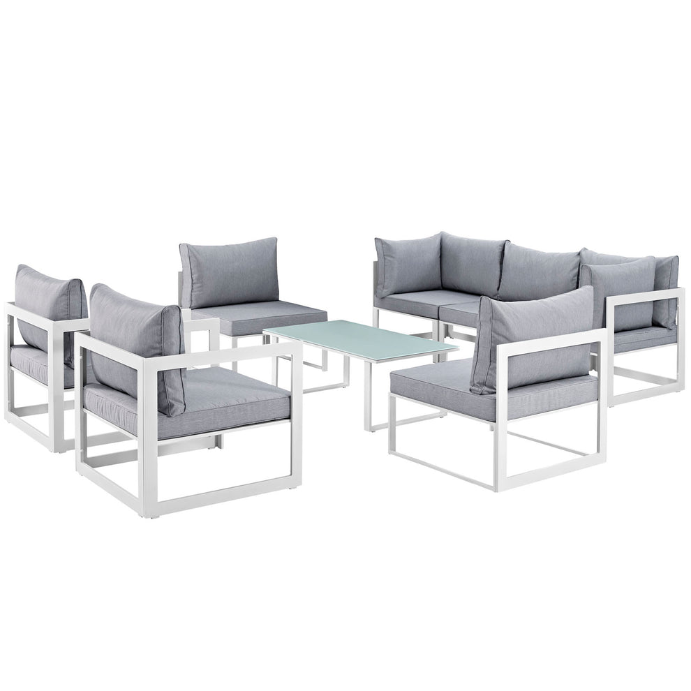 Modway Fortuna 8 Piece Outdoor Patio Sectional Sofa Set - EEI-1725 - EEI-1725 | Outdoor Sofas, Loveseats & Sectionals | Modishstore - 1