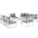 Modway Fortuna 8 Piece Outdoor Patio Sectional Sofa Set - EEI-1725 | Outdoor Sofas, Loveseats & Sectionals | Modishstore-2