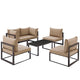 Modway Fortuna 6 Piece Outdoor Patio Sectional Sofa Set - EEI-1726 | Outdoor Sofas, Loveseats & Sectionals | Modishstore-4