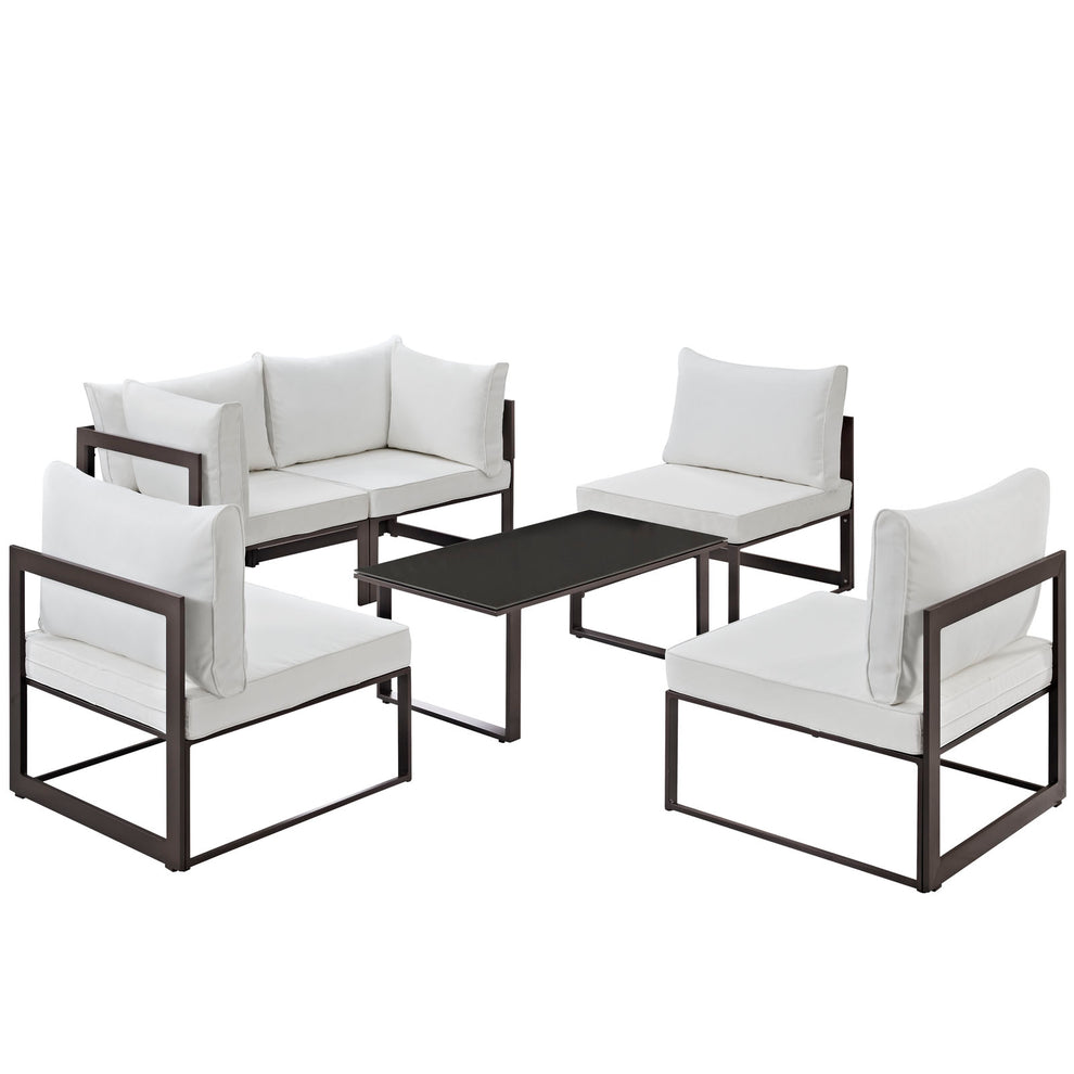 Modway Fortuna 6 Piece Outdoor Patio Sectional Sofa Set - EEI-1726 - EEI-1726 | Outdoor Sofas, Loveseats & Sectionals | Modishstore - 2