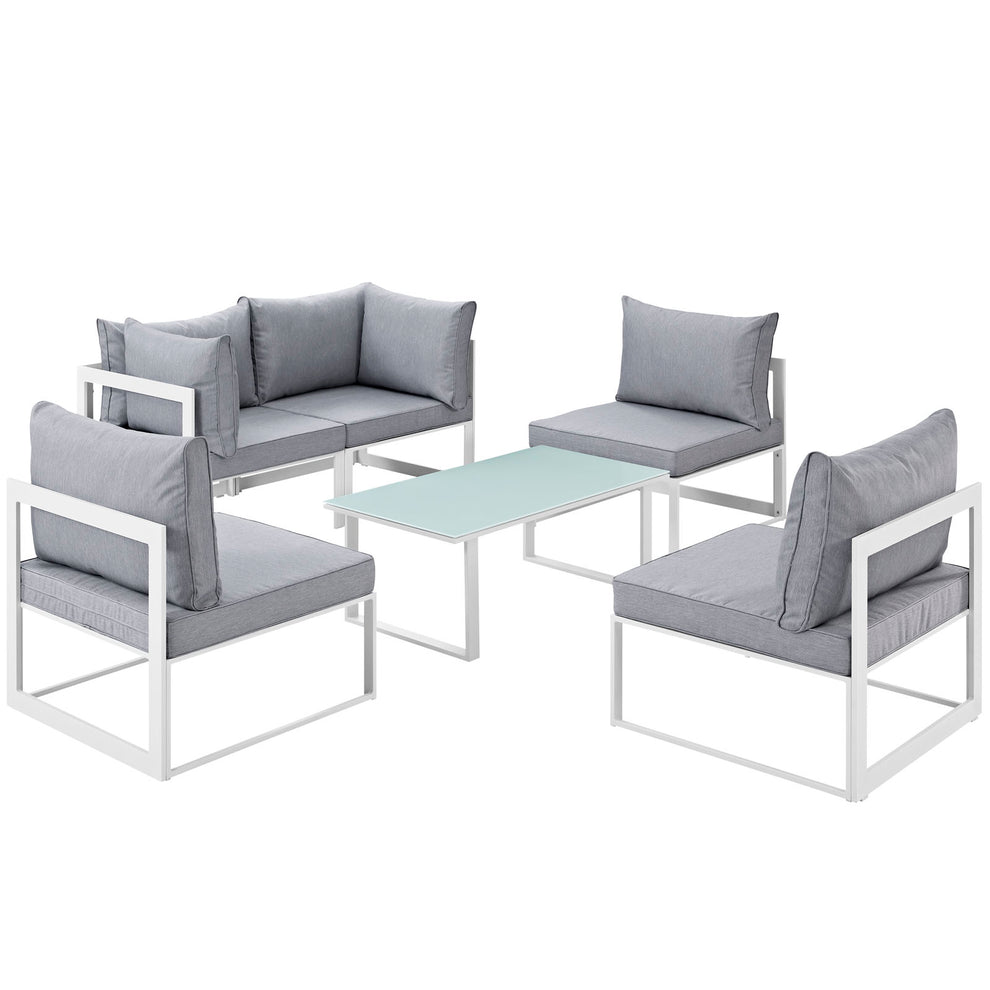 Modway Fortuna 6 Piece Outdoor Patio Sectional Sofa Set - EEI-1726 - EEI-1726 | Outdoor Sofas, Loveseats & Sectionals | Modishstore - 1