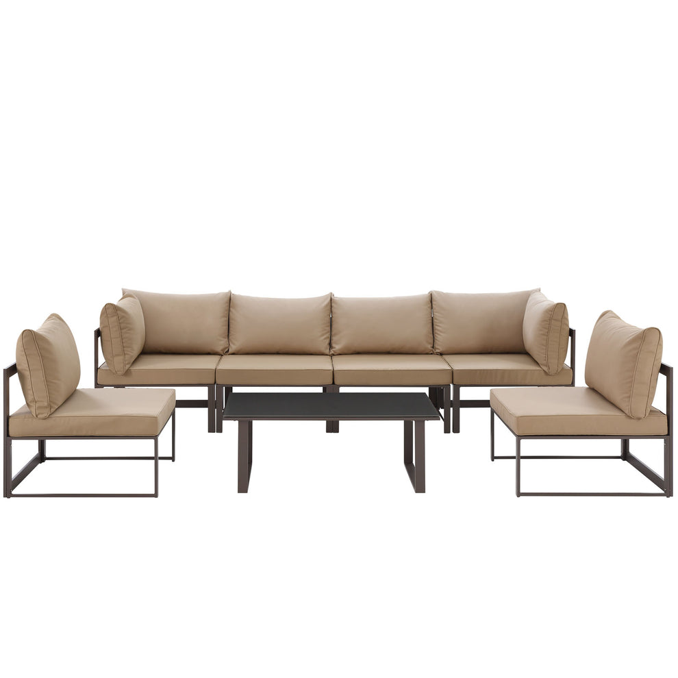 Modway Fortuna 7 Piece Outdoor Patio Sectional Sofa Set - EEI-1729 - EEI-1729 | Outdoor Sofas, Loveseats & Sectionals | Modishstore - 3