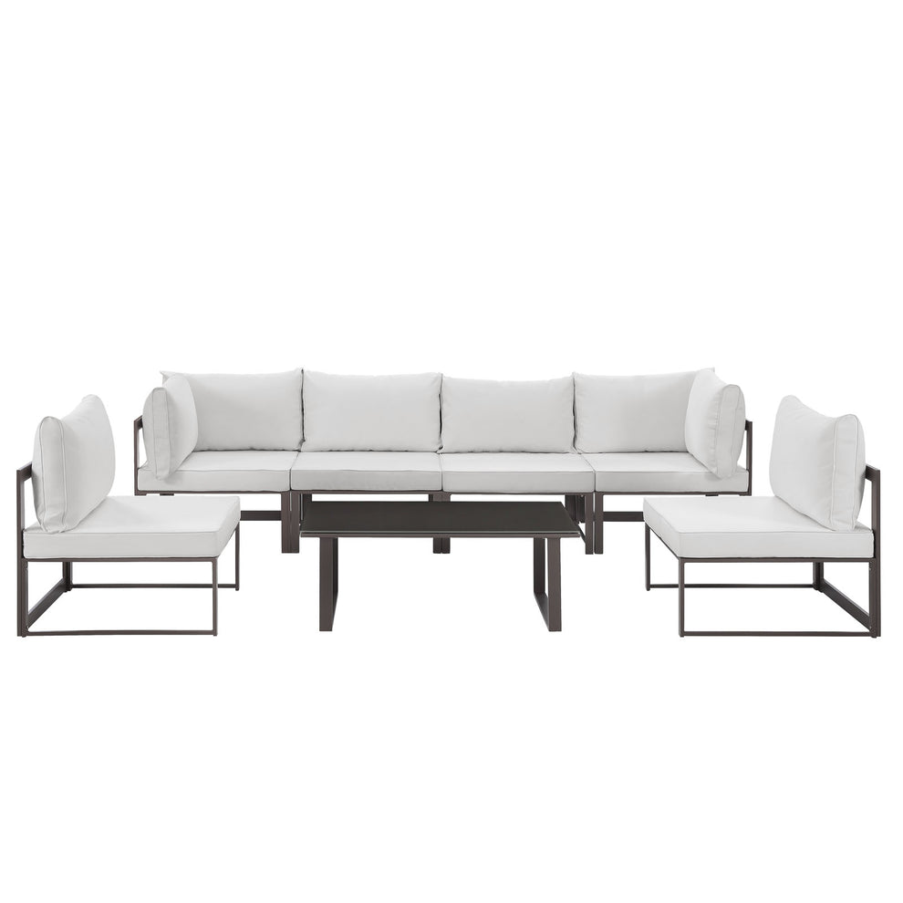 Modway Fortuna 7 Piece Outdoor Patio Sectional Sofa Set - EEI-1729 - EEI-1729 | Outdoor Sofas, Loveseats & Sectionals | Modishstore - 2
