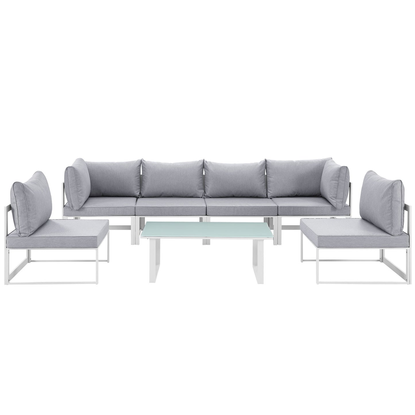 Modway Fortuna 7 Piece Outdoor Patio Sectional Sofa Set - EEI-1729 | Outdoor Sofas, Loveseats & Sectionals | Modishstore-2