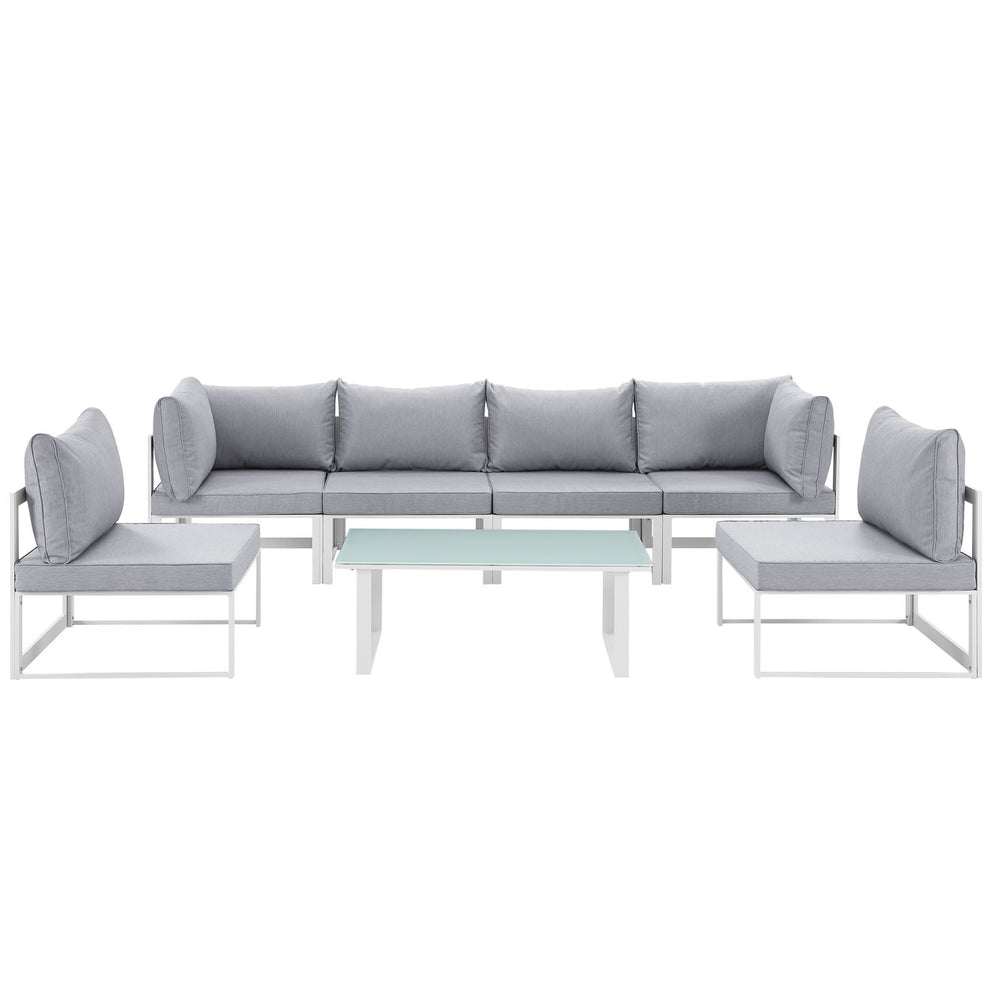 Modway Fortuna 7 Piece Outdoor Patio Sectional Sofa Set - EEI-1729 - EEI-1729 | Outdoor Sofas, Loveseats & Sectionals | Modishstore - 1