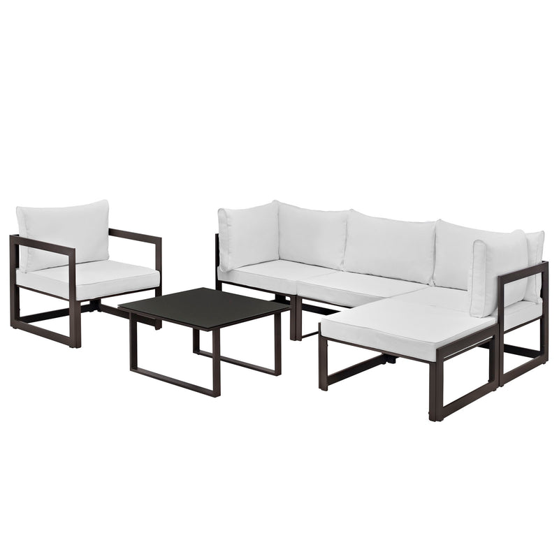 Modway Fortuna 6 Piece Outdoor Patio Sectional Sofa Set - EEI-1731 | Outdoor Sofas, Loveseats & Sectionals | Modishstore-3