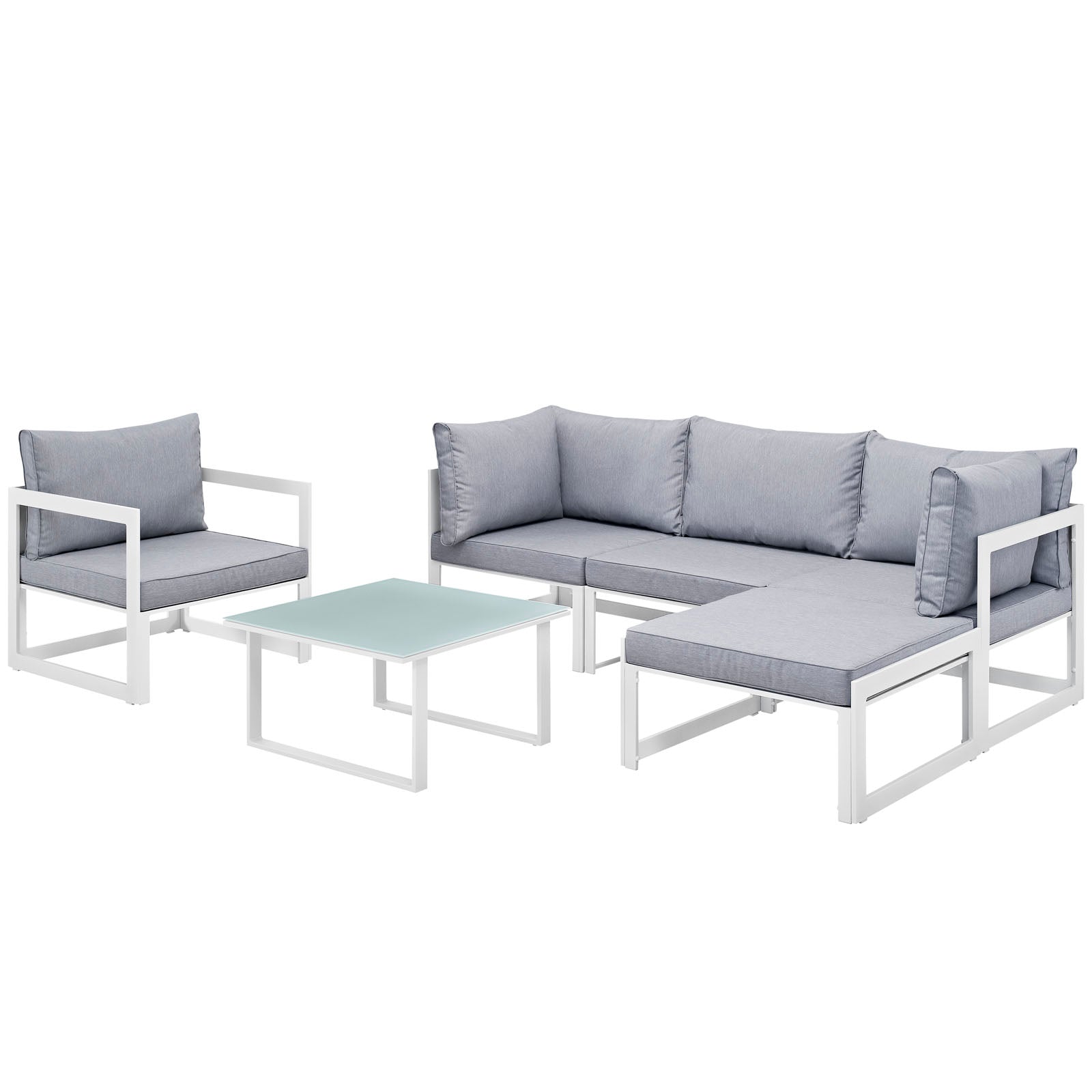 Modway Fortuna 6 Piece Outdoor Patio Sectional Sofa Set - EEI-1731 | Outdoor Sofas, Loveseats & Sectionals | Modishstore-2