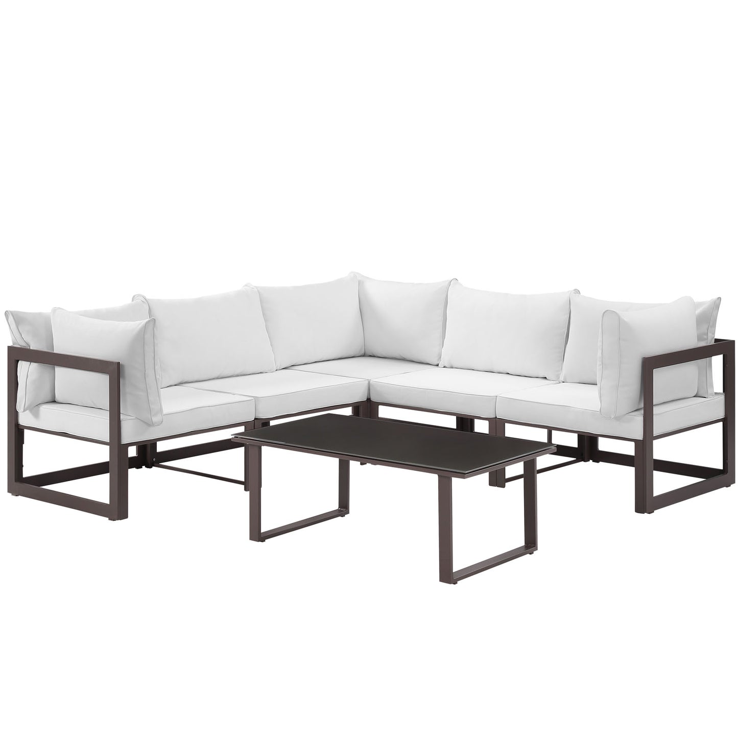 Modway Fortuna 6 Piece Outdoor Patio Sectional Sofa Set - EEI-1732 | Outdoor Sofas, Loveseats & Sectionals | Modishstore-3