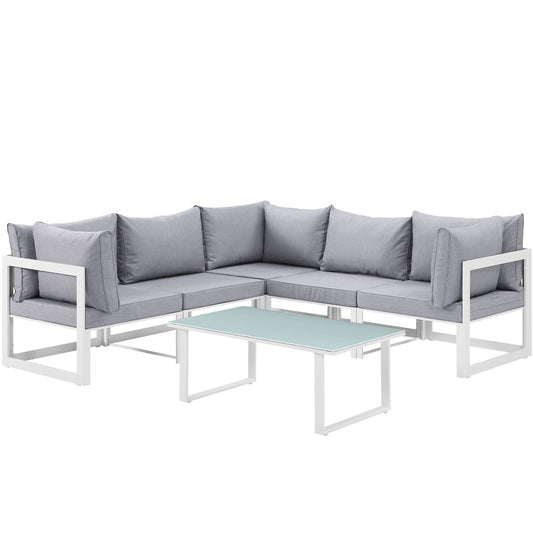 Modway Fortuna 6 Piece Outdoor Patio Sectional Sofa Set - EEI-1732 | Outdoor Sofas, Loveseats & Sectionals | Modishstore-2