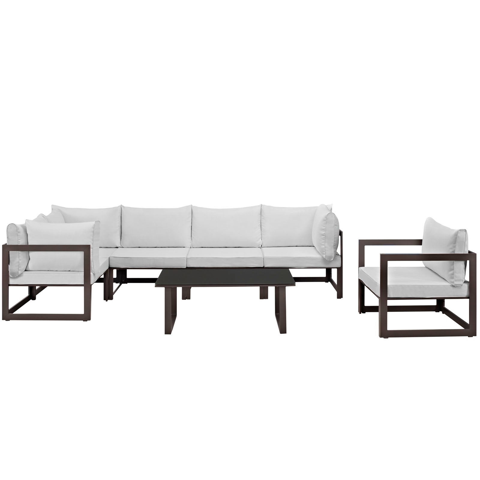 Modway Fortuna 7 Piece Outdoor Patio Sectional Sofa Set - EEI-1733 | Outdoor Sofas, Loveseats & Sectionals | Modishstore-3