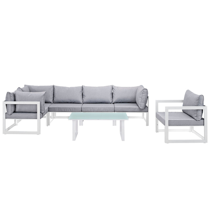 Modway Fortuna 7 Piece Outdoor Patio Sectional Sofa Set - EEI-1733 | Outdoor Sofas, Loveseats & Sectionals | Modishstore-2