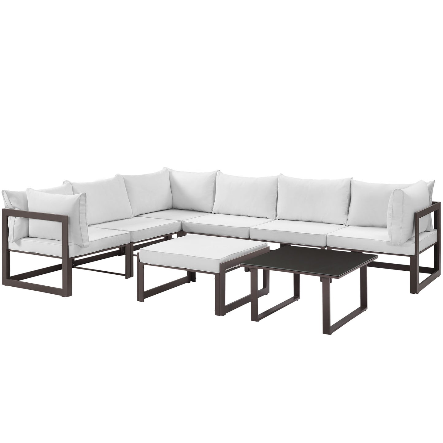 Modway Fortuna 8 Piece Outdoor Patio Sectional Sofa Set - EEI-1735 | Outdoor Sofas, Loveseats & Sectionals | Modishstore-26