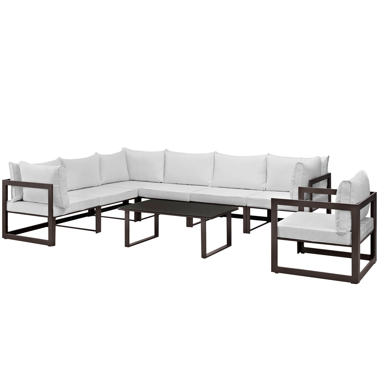 Modway Fortuna 8 Piece Outdoor Patio Sectional Sofa Set - EEI-1736 | Outdoor Sofas, Loveseats & Sectionals | Modishstore - 2