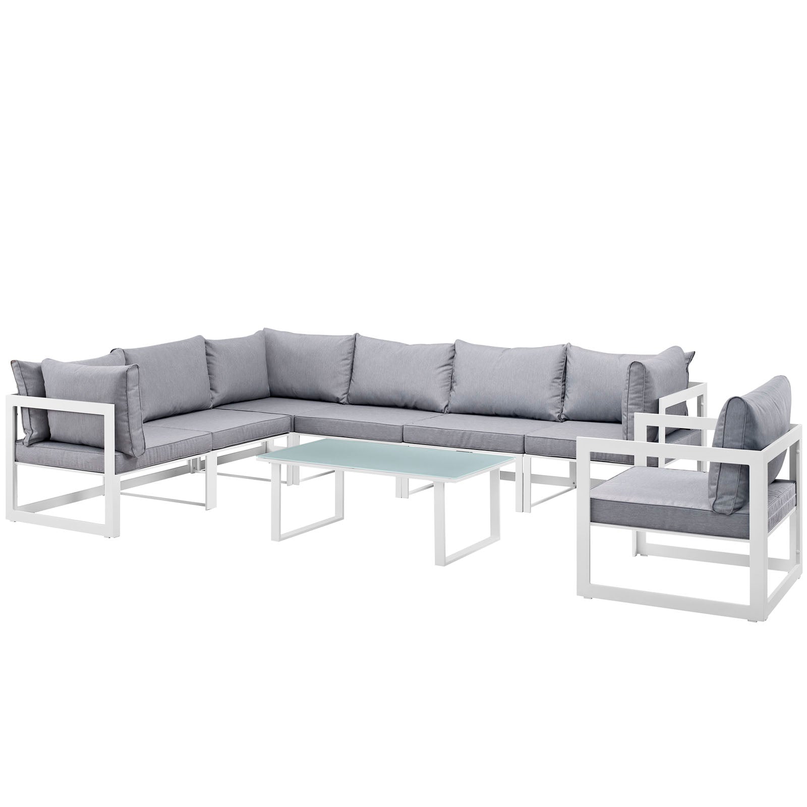 Modway Fortuna 8 Piece Outdoor Patio Sectional Sofa Set - EEI-1736 | Outdoor Sofas, Loveseats & Sectionals | Modishstore-31