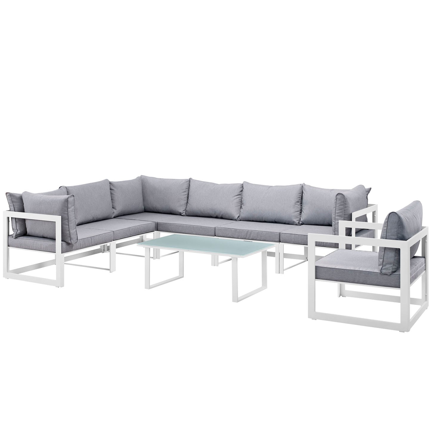 Modway Fortuna 8 Piece Outdoor Patio Sectional Sofa Set - EEI-1736 | Outdoor Sofas, Loveseats & Sectionals | Modishstore - 1