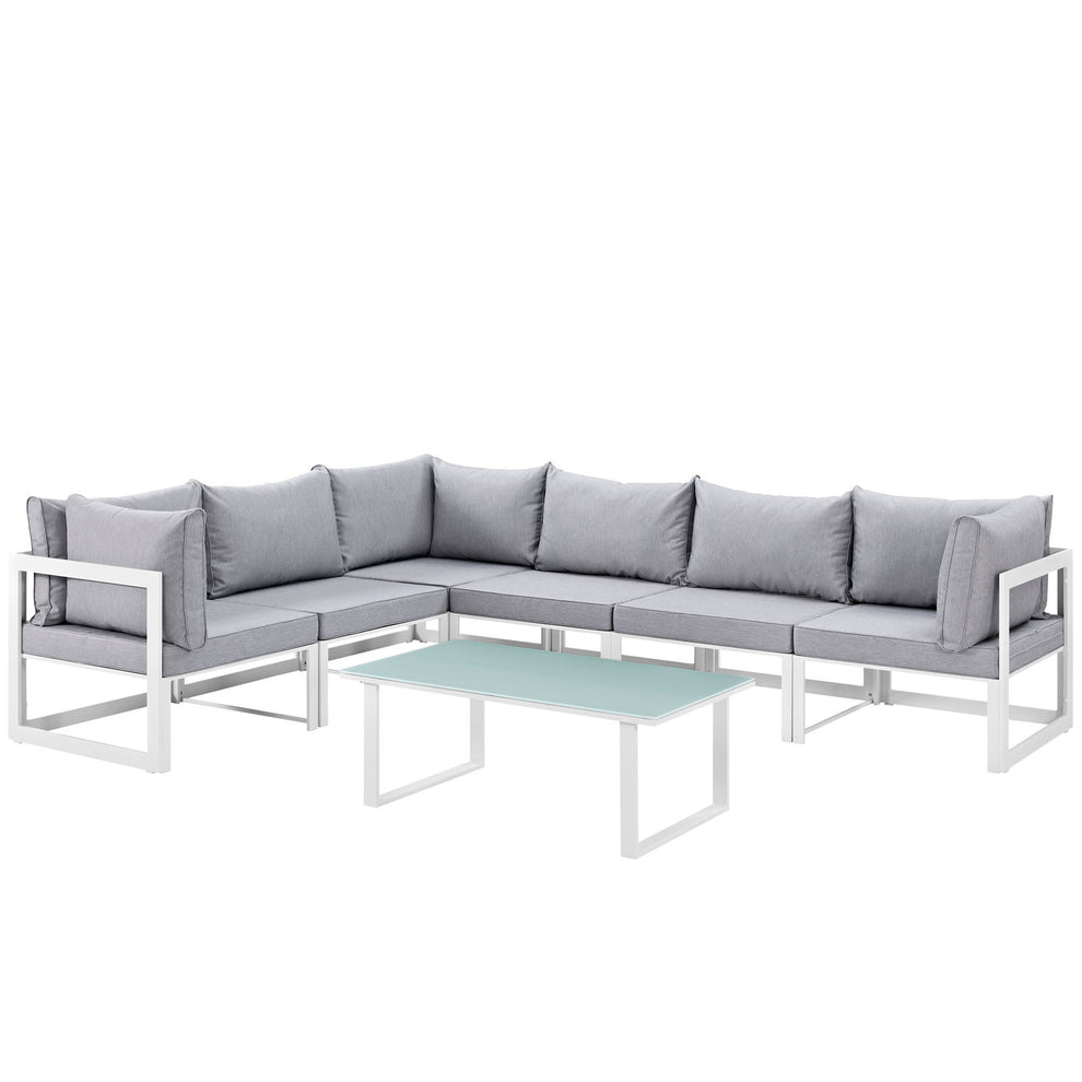 Modway Fortuna 7 Piece Outdoor Patio Sectional Sofa Set - EEI-1737 - EEI-1737 | Outdoor Sofas, Loveseats & Sectionals | Modishstore - 1