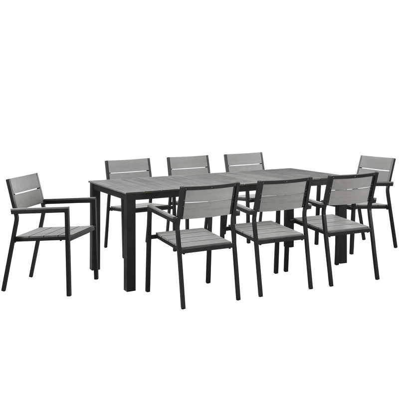 Modway Maine 9 Piece Outdoor Patio Dining Set - EEI-1753 | Outdoor Dining Sets | Modishstore - 2