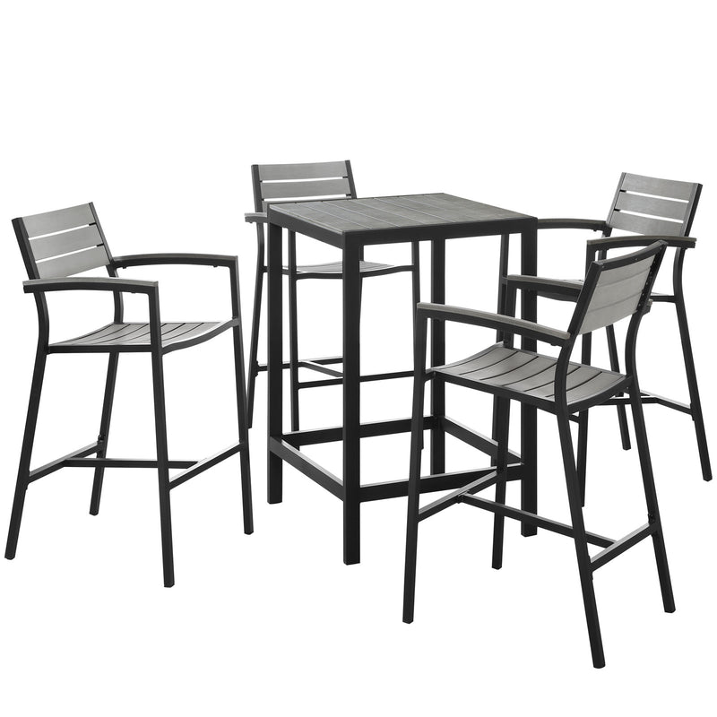 Modway Maine 5 Piece Outdoor Patio Bar Set - EEI-1755 | Outdoor Dining Sets | Modishstore - 2