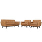 Engage 3 Piece Leather Living Room Set By Modway - EEI-1762 | Sofa Set | Modishstore - 2