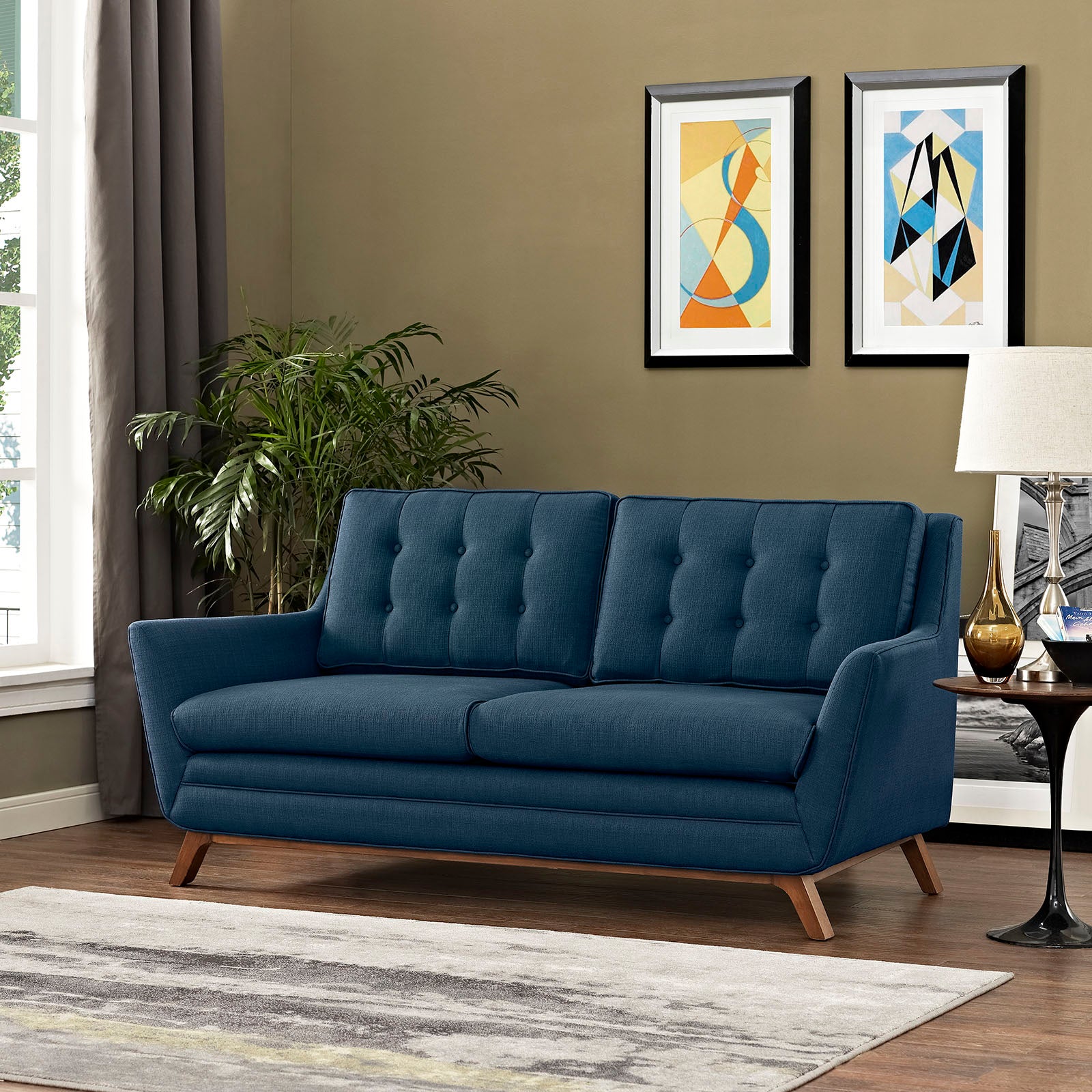 Beguile Upholstered Fabric Loveseat - Thumbnail 5