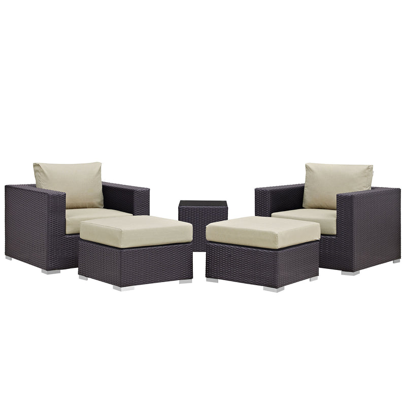 Modway Convene 5 Piece Outdoor Patio Sectional Set - EEI-1809 - EEI-1809 | Outdoor Sofas, Loveseats & Sectionals | Modishstore - 7