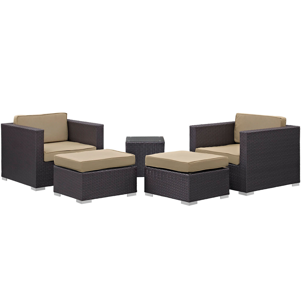 Modway Convene 5 Piece Outdoor Patio Sectional Set - EEI-1809 - EEI-1809 | Outdoor Sofas, Loveseats & Sectionals | Modishstore - 6