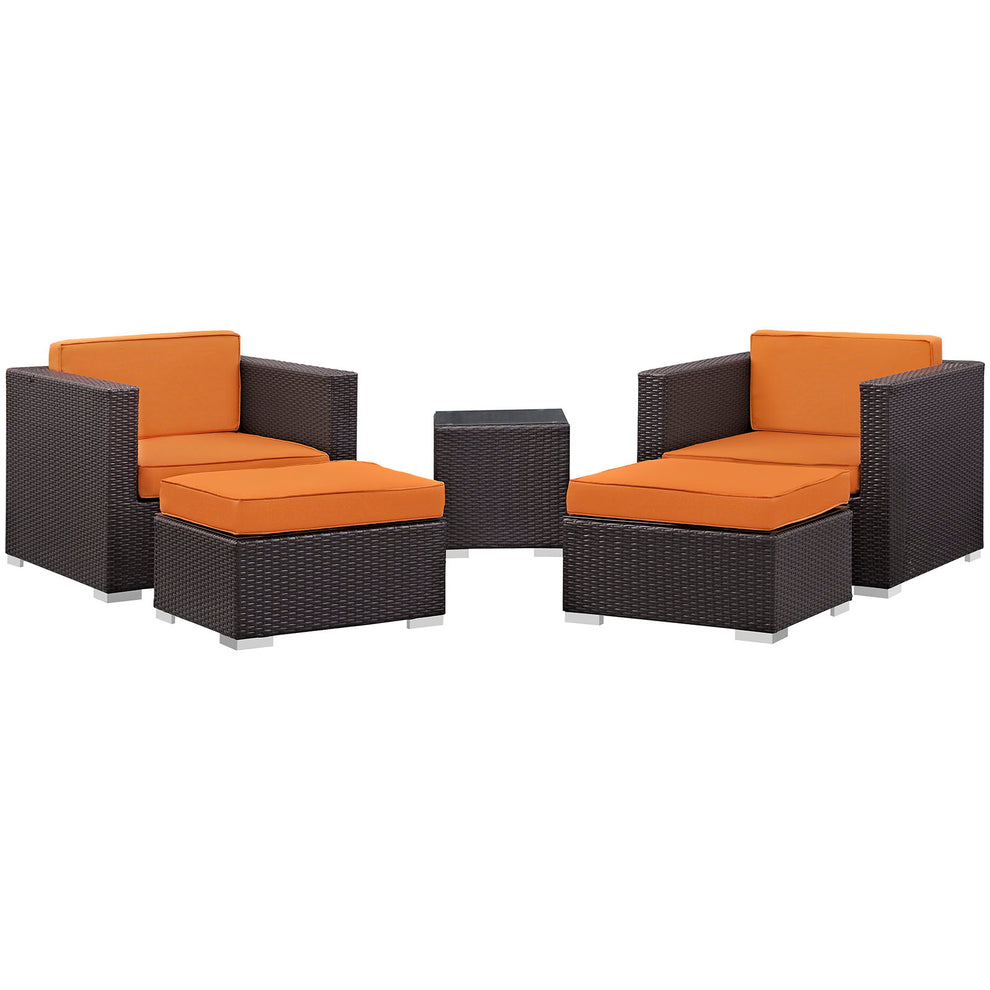 Modway Convene 5 Piece Outdoor Patio Sectional Set - EEI-1809 - EEI-1809 | Outdoor Sofas, Loveseats & Sectionals | Modishstore - 5