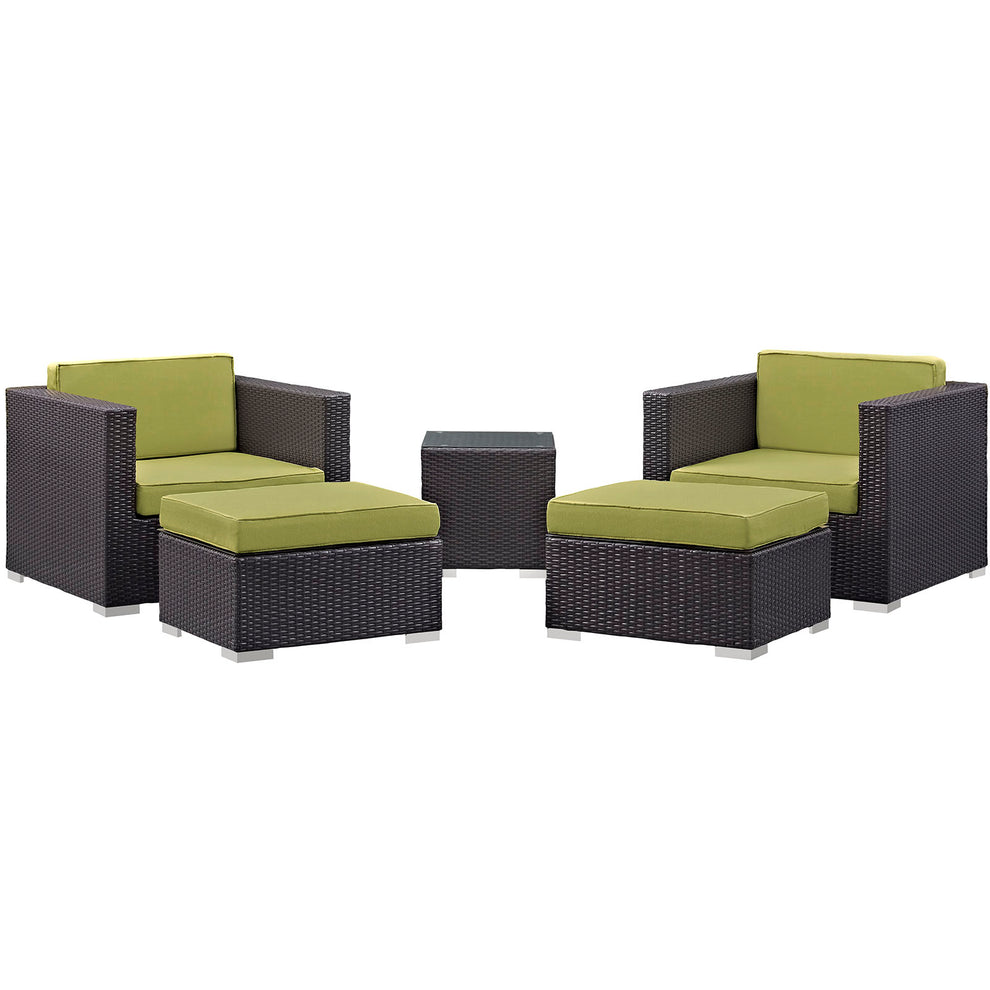 Modway Convene 5 Piece Outdoor Patio Sectional Set - EEI-1809 - EEI-1809 | Outdoor Sofas, Loveseats & Sectionals | Modishstore - 4