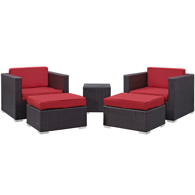 Modway Convene 5 Piece Outdoor Patio Sectional Set - EEI-1809 - EEI-1809 | Outdoor Sofas, Loveseats & Sectionals | Modishstore - 3