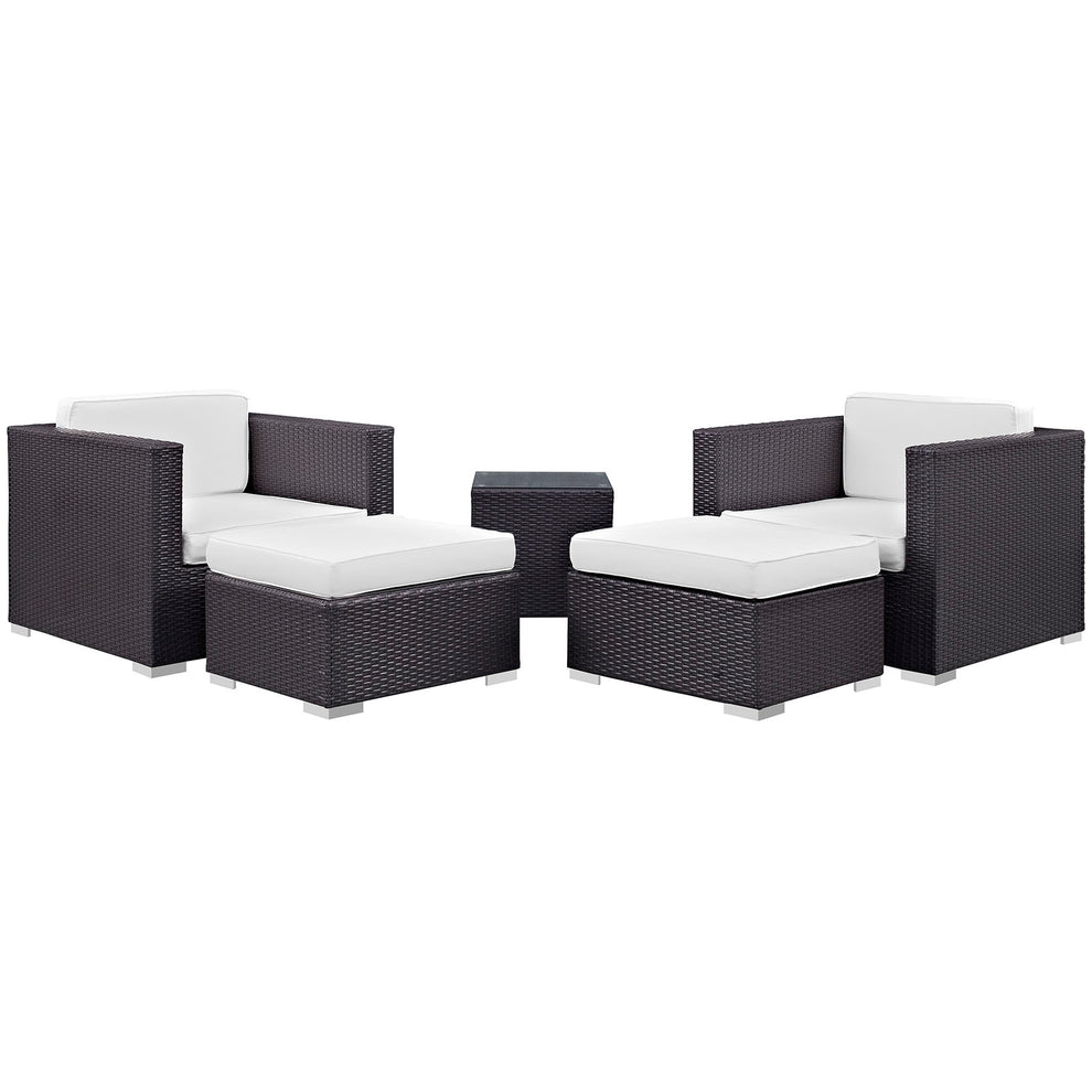 Modway Convene 5 Piece Outdoor Patio Sectional Set - EEI-1809 - EEI-1809 | Outdoor Sofas, Loveseats & Sectionals | Modishstore - 1