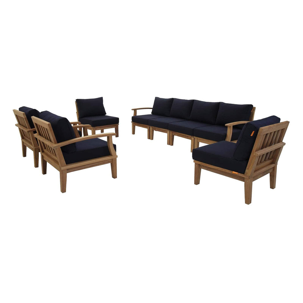 Modway Marina 8 Piece Outdoor Patio Teak Sofa Set - EEI-1817 | Outdoor Sofas, Loveseats & Sectionals | Modishstore - 19