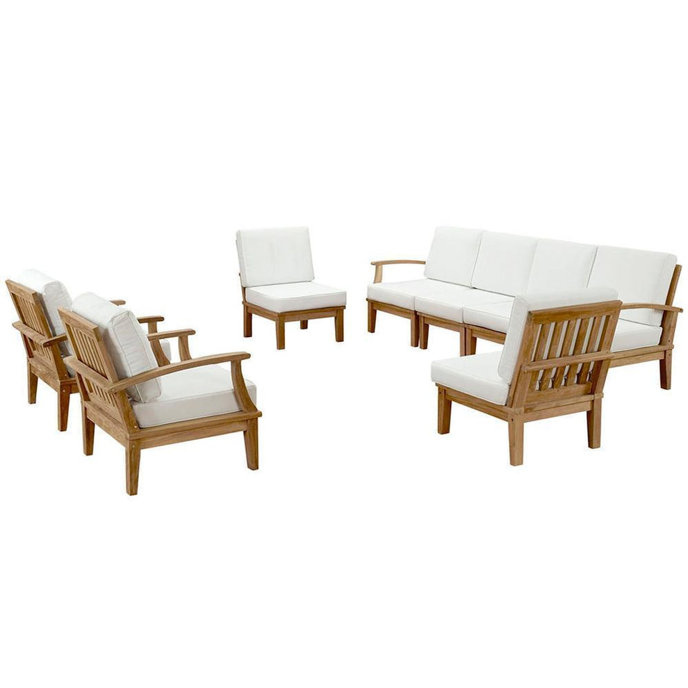 Modway Marina 8 Piece Outdoor Patio Teak Sofa Set - EEI-1817 | Outdoor Sofas, Loveseats & Sectionals | Modishstore - 2
