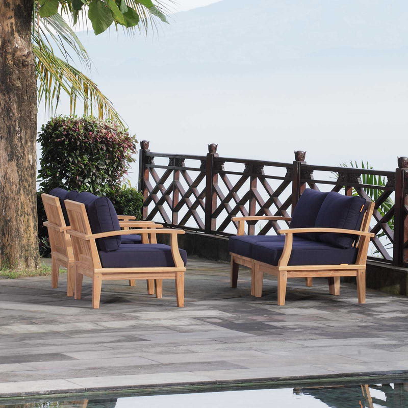 Modway EEI-1818 Marina 4 Piece Outdoor Patio Teak Sofa Set - EEI-1818 | Outdoor Sofas, Loveseats & Sectionals | Modishstore - 15