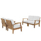 Modway EEI-1818 Marina 4 Piece Outdoor Patio Teak Sofa Set | Outdoor Sofas, Loveseats & Sectionals | Modishstore-2