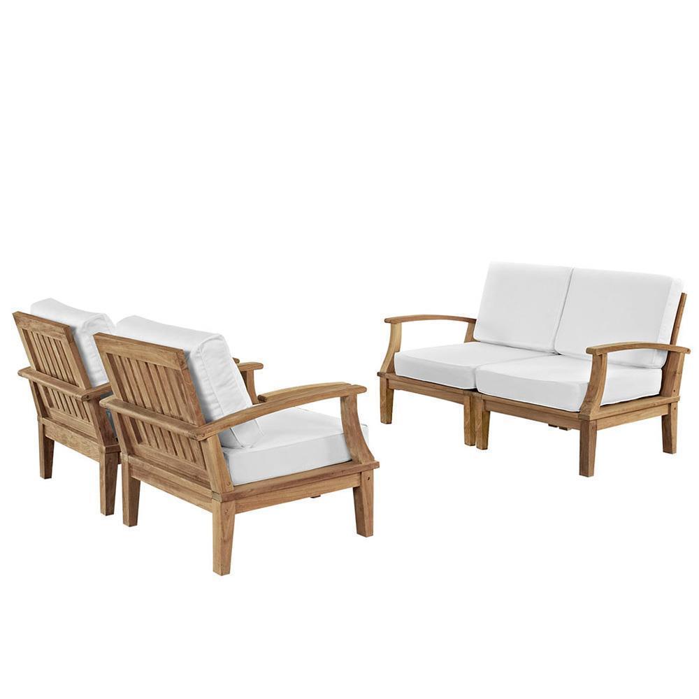 Modway EEI-1818 Marina 4 Piece Outdoor Patio Teak Sofa Set | Outdoor Sofas, Loveseats & Sectionals | Modishstore-2