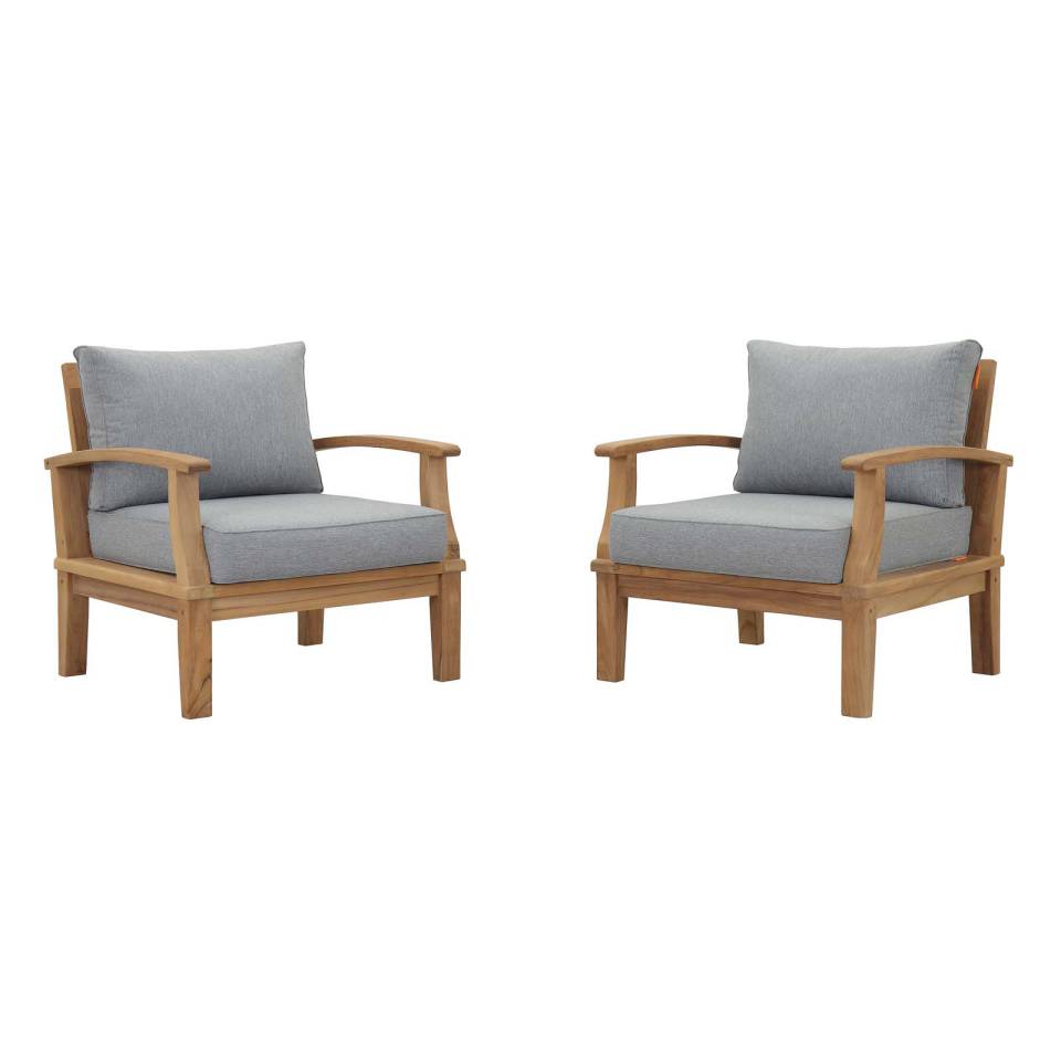 Modway Marina 2 Piece Outdoor Patio Teak Set - EEI-1819 | Outdoor Sofas, Loveseats & Sectionals | Modishstore - 2