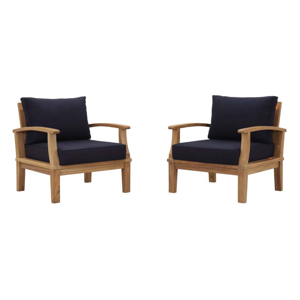 Modway Marina 2 Piece Outdoor Patio Teak Set - EEI-1819 | Outdoor Sofas, Loveseats & Sectionals | Modishstore - 5
