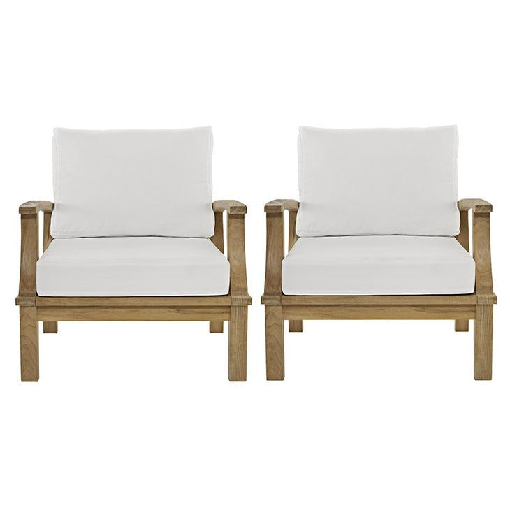 Modway Marina 2 Piece Outdoor Patio Teak Set - EEI-1819 | Outdoor Sofas, Loveseats & Sectionals | Modishstore - 8
