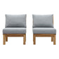 Modway EEI-1821 Marina 2 Piece Outdoor Patio Teak Sofa Set - Natural White | Outdoor Sofas, Loveseats & Sectionals | Modishstore-8