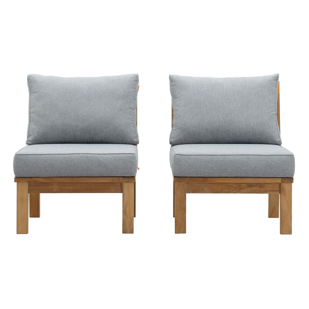 Modway EEI-1821 Marina 2 Piece Outdoor Patio Teak Sofa Set - Natural White - EEI-1821 | Outdoor Sofas, Loveseats & Sectionals | Modishstore - 2