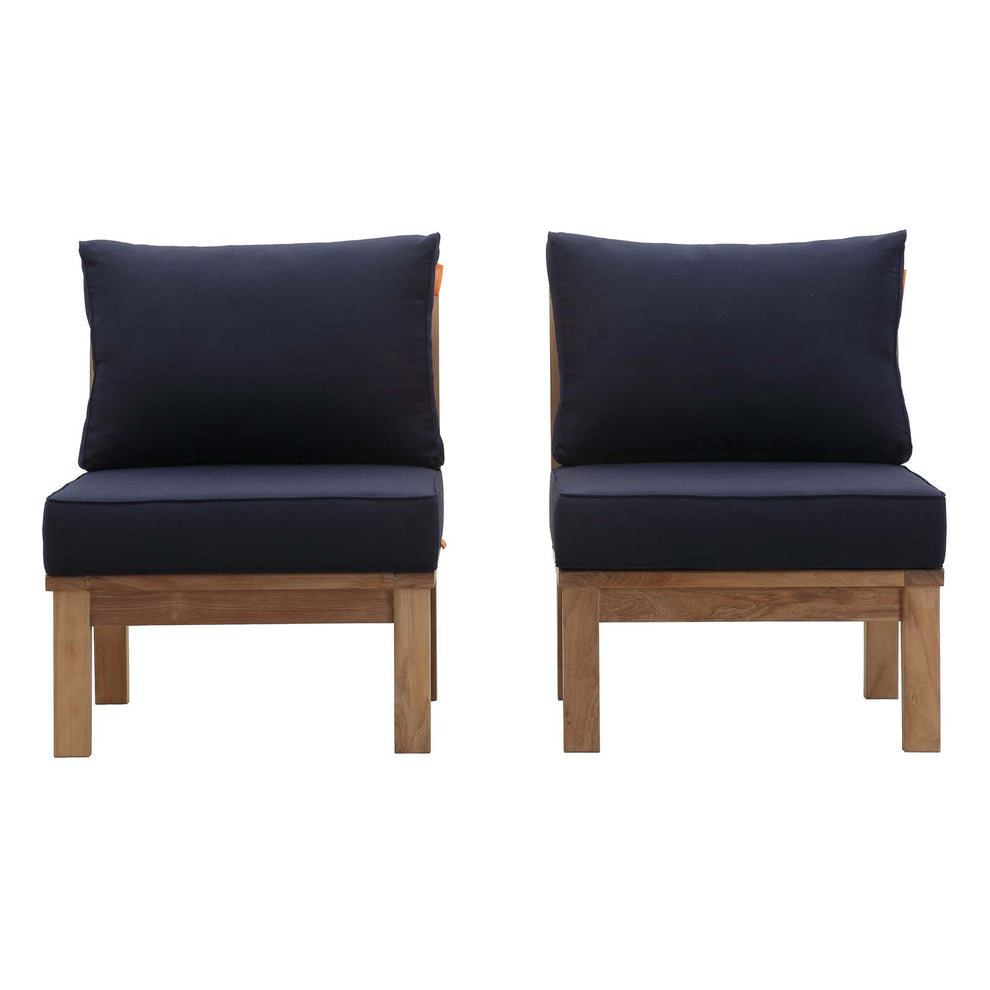 Modway EEI-1821 Marina 2 Piece Outdoor Patio Teak Sofa Set - Natural White - EEI-1821 | Outdoor Sofas, Loveseats & Sectionals | Modishstore - 7