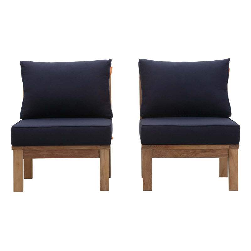 Modway EEI-1821 Marina 2 Piece Outdoor Patio Teak Sofa Set - Natural White - EEI-1821 | Outdoor Sofas, Loveseats & Sectionals | Modishstore - 7