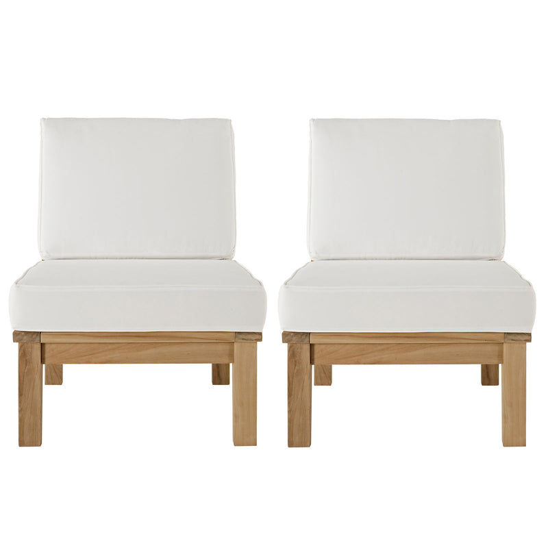 Modway EEI-1821 Marina 2 Piece Outdoor Patio Teak Sofa Set - Natural White - EEI-1821 | Outdoor Sofas, Loveseats & Sectionals | Modishstore - 6