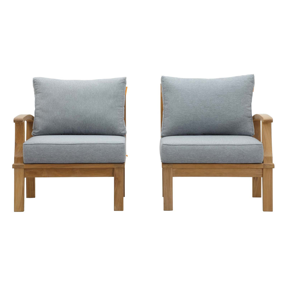 Modway EEI-1822 Marina 2 Piece Outdoor Patio Teak Sofa Set - Natural White - EEI-1822 | Outdoor Sofas, Loveseats & Sectionals | Modishstore - 2