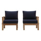 Modway EEI-1822 Marina 2 Piece Outdoor Patio Teak Sofa Set - Natural White | Outdoor Sofas, Loveseats & Sectionals | Modishstore-8