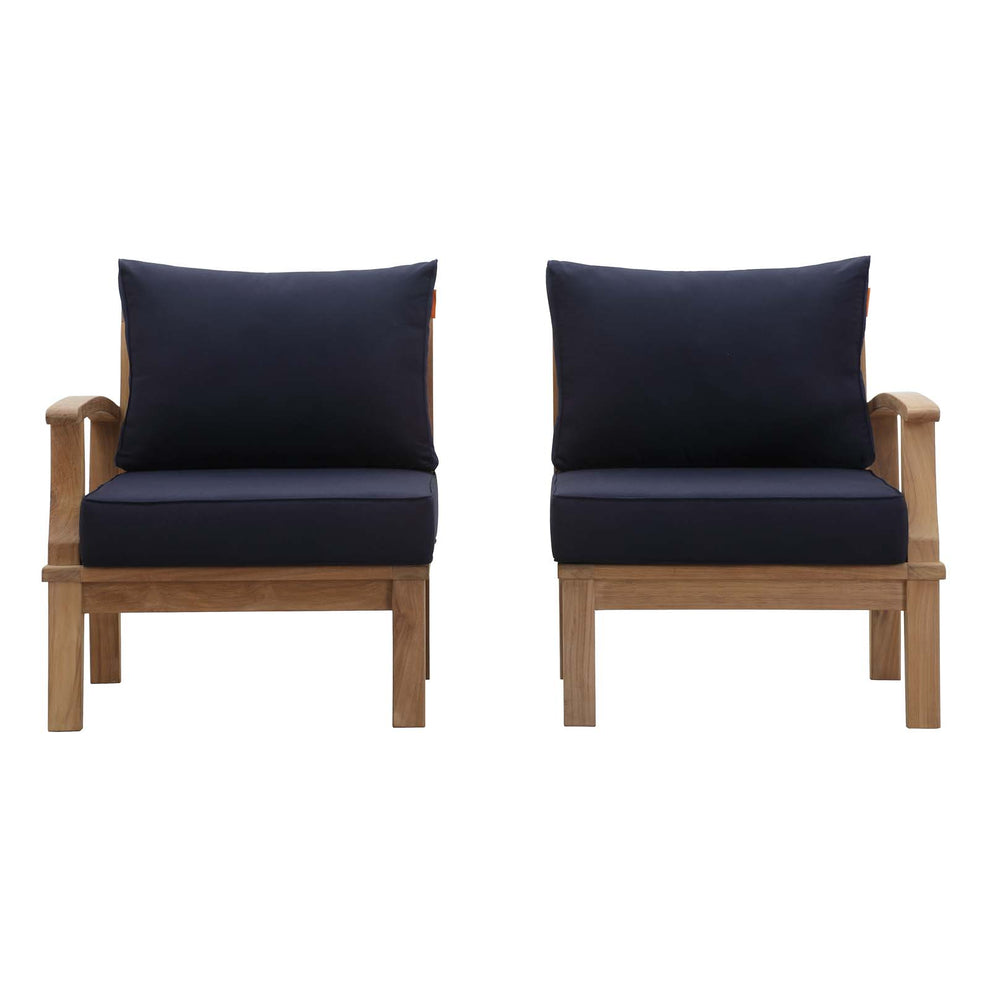 Modway EEI-1822 Marina 2 Piece Outdoor Patio Teak Sofa Set - Natural White - EEI-1822 | Outdoor Sofas, Loveseats & Sectionals | Modishstore - 8