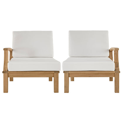 Modway EEI-1822 Marina 2 Piece Outdoor Patio Teak Sofa Set - Natural White - EEI-1822 | Outdoor Sofas, Loveseats & Sectionals | Modishstore - 14