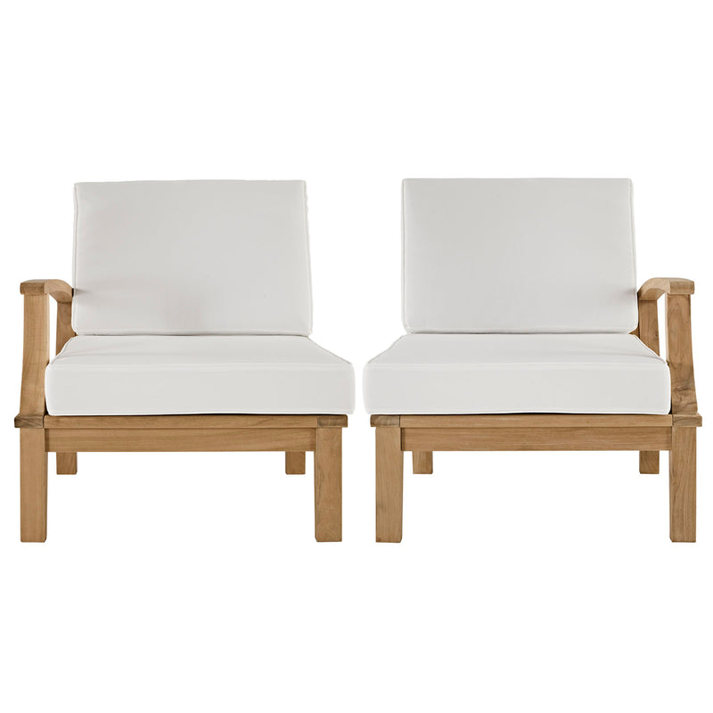 Modway EEI-1822 Marina 2 Piece Outdoor Patio Teak Sofa Set - Natural White - EEI-1822 | Outdoor Sofas, Loveseats & Sectionals | Modishstore - 14