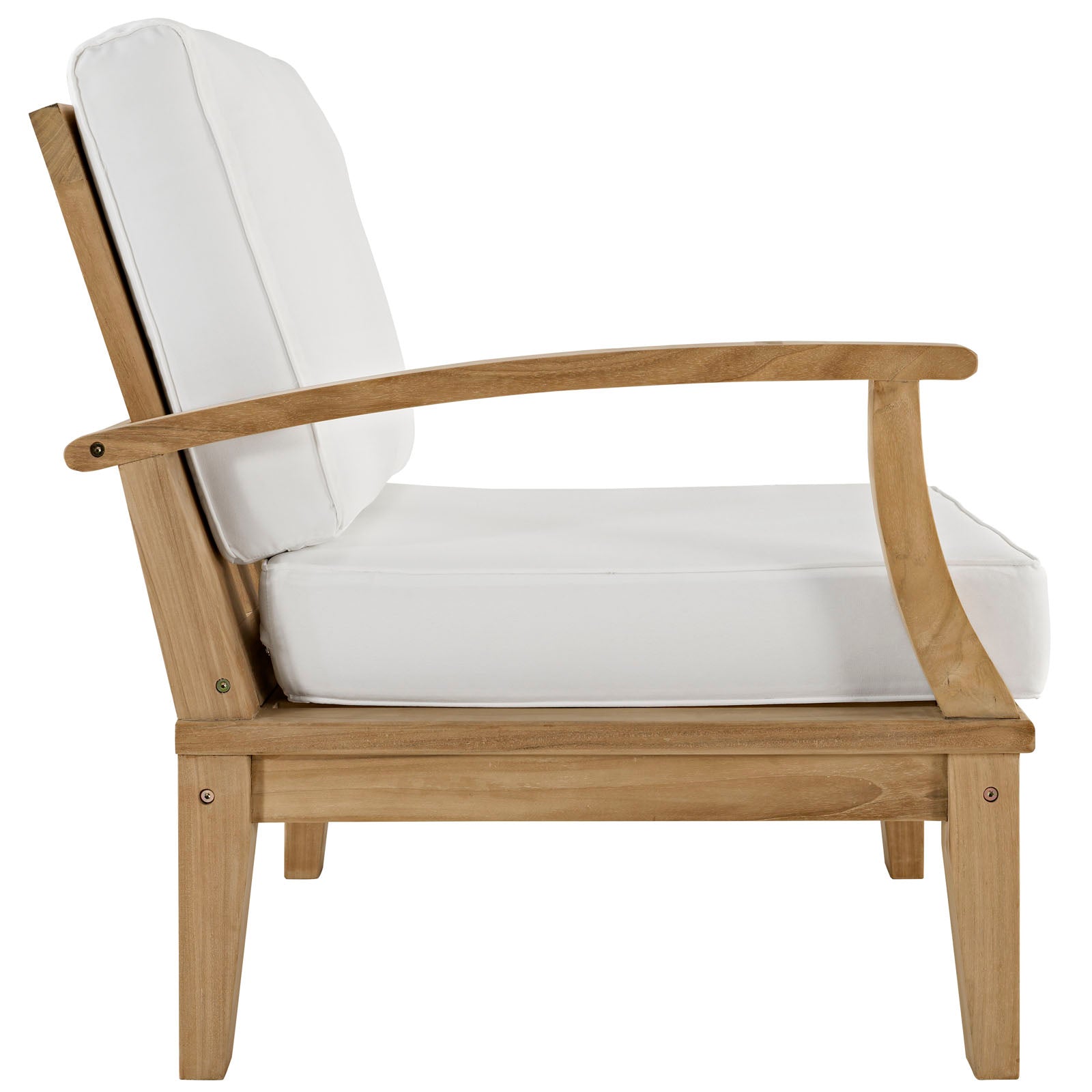 Modway EEI-1822 Marina 2 Piece Outdoor Patio Teak Sofa Set - Natural White | Outdoor Sofas, Loveseats & Sectionals | Modishstore-21