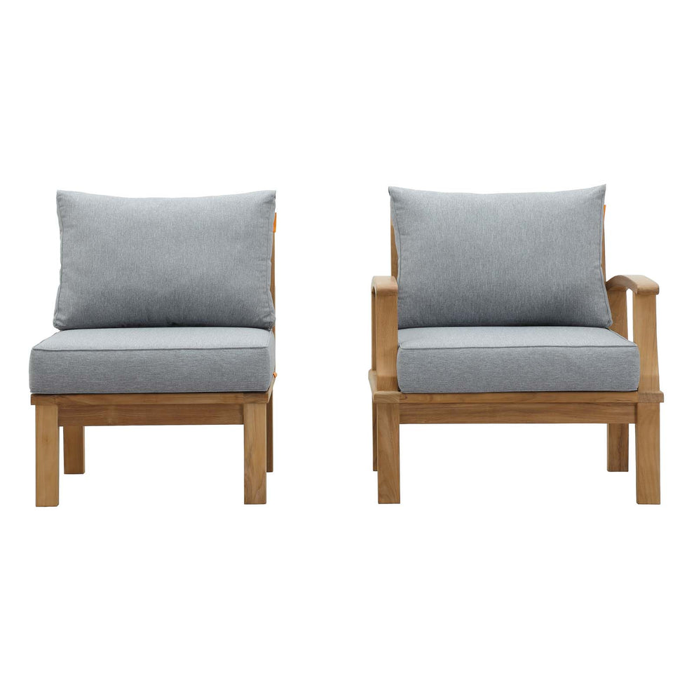 Modway EEI-1823 Marina 2 Piece Outdoor Patio Teak Sofa Set - Natural White - EEI-1823 | Outdoor Sofas, Loveseats & Sectionals | Modishstore - 2